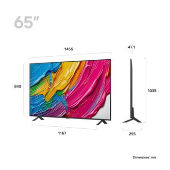 Rear view of LG QNED80 TV