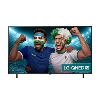 Front view of 75 inch LG QNED AI QNED80 4K Smart TV 2025 75QNED80A6A