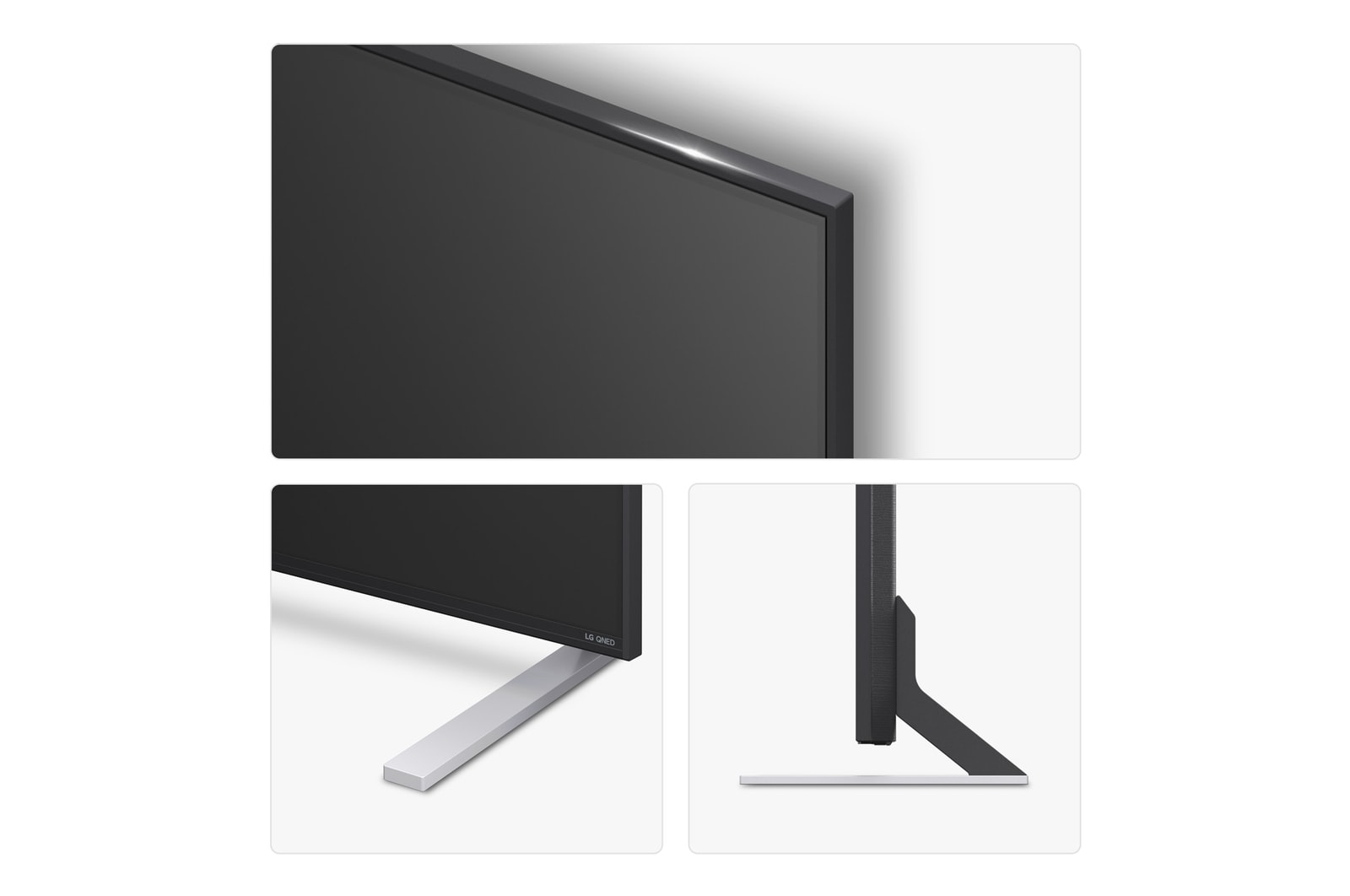 Left-facing side view of LG QNED84 TV 