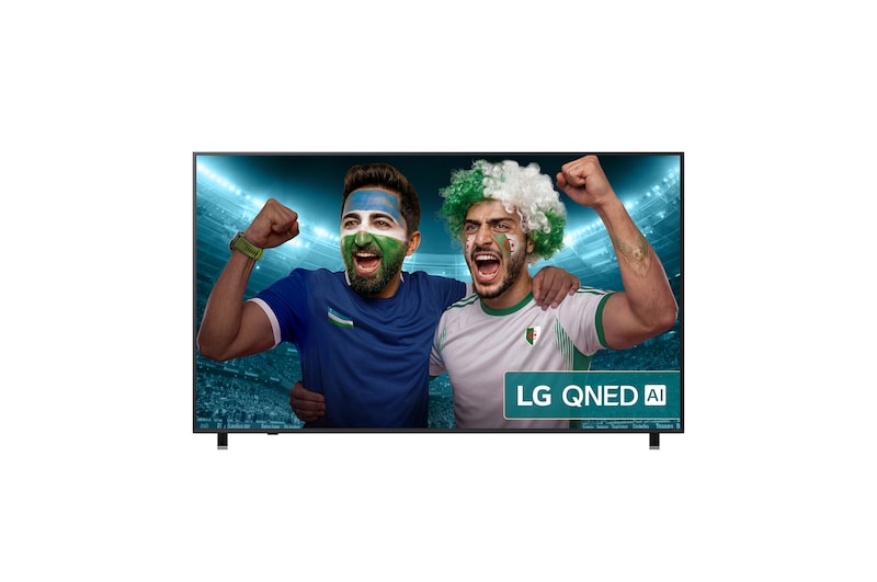 Front view of 75 inch LG QNED AI QNED84 4K Smart TV 2025 75QNED84A6C