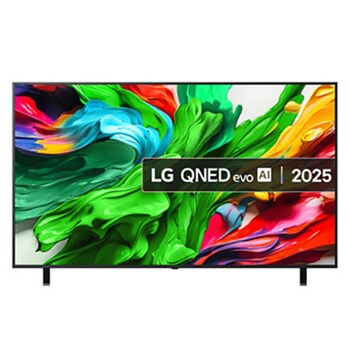 Front view of 75 inch LG QNED evo AI QNED85 4k Smart TV 2025