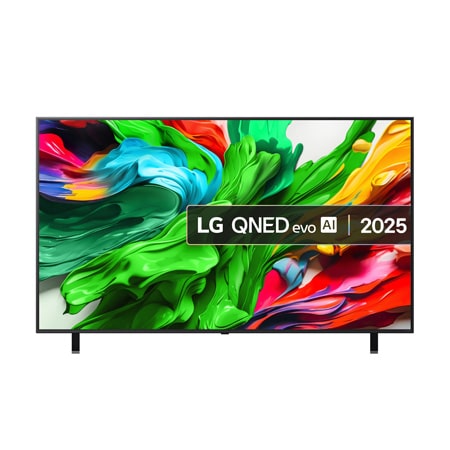 Front view of 75 inch LG QNED evo AI QNED85 4k Smart TV 2025
