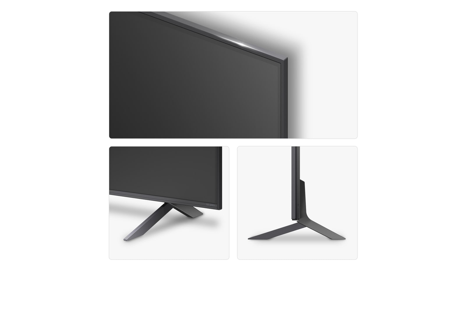 Left-facing side view of LG QNED80 TV 