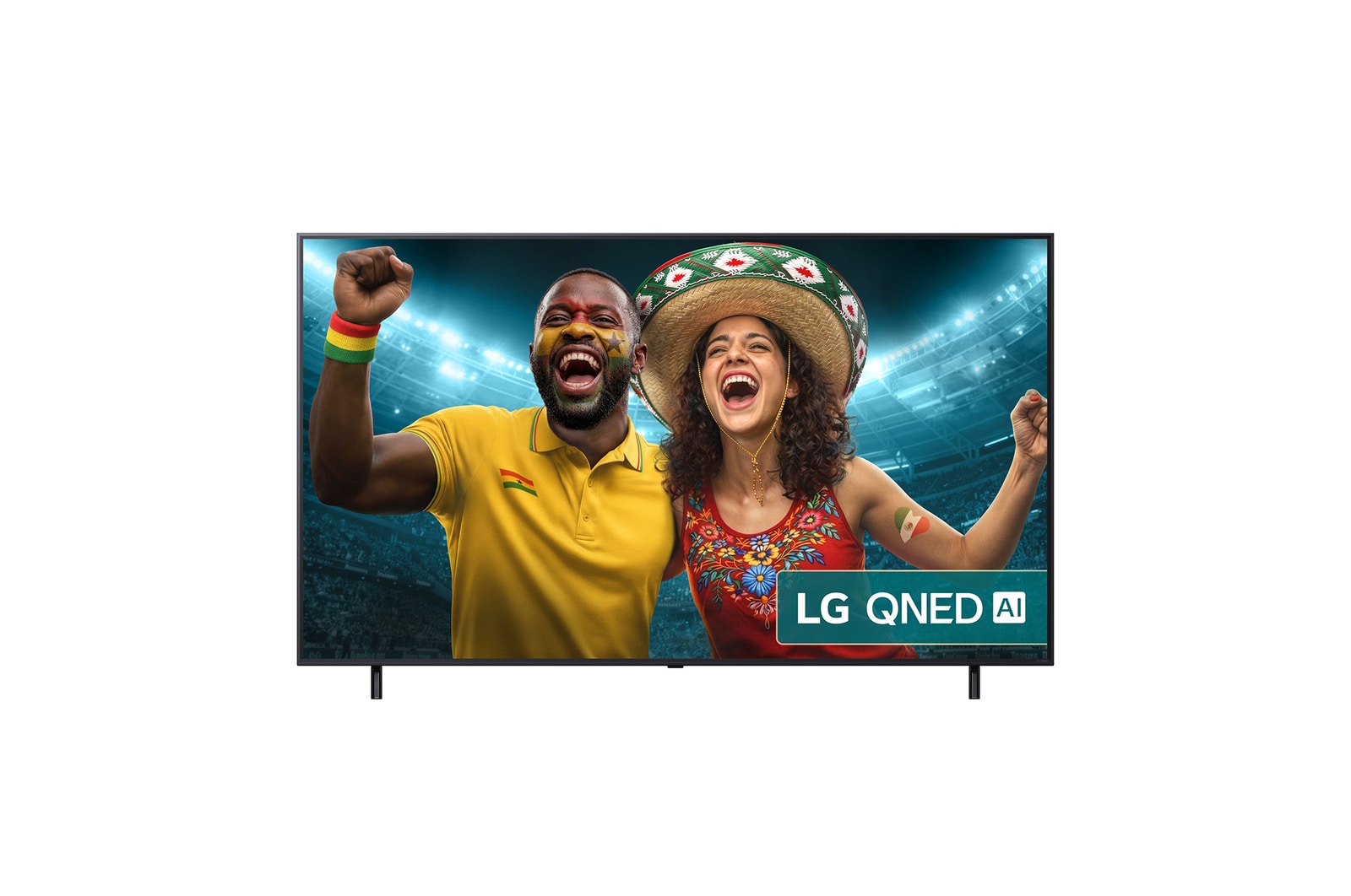 Front view of 75 inch LG QNED AI QNED8E 4K Smart TV 2025 75QNED8EA6B