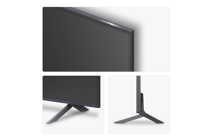 Left-facing side view of LG QNED80 TV 