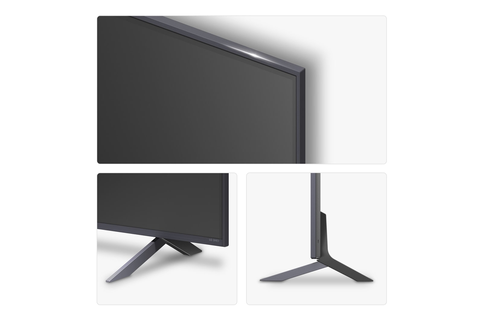Left-facing side view of LG QNED80 TV 