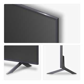Left-facing side view of LG QNED80 TV 
