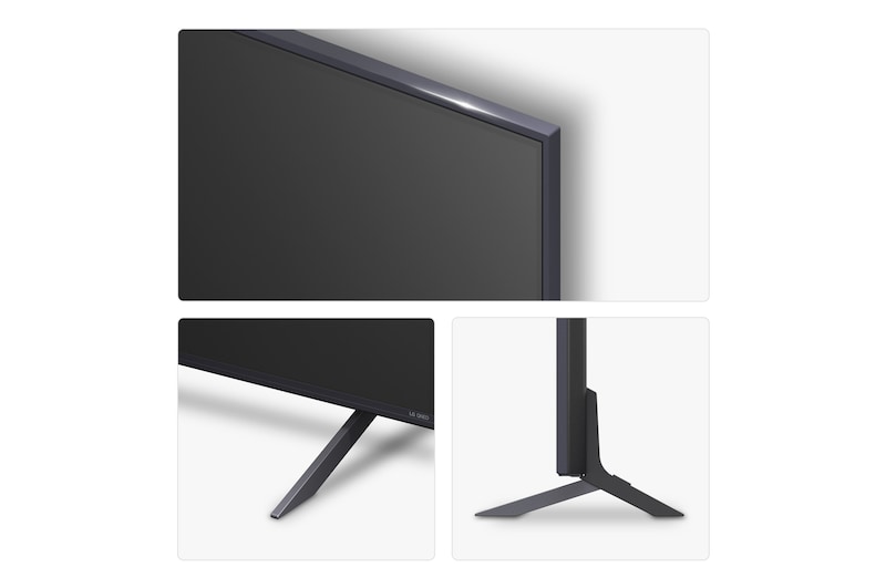 Left-facing side view of LG QNED84 TV 