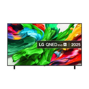 Front view of 86 inch LG QNED evo AI QNED85 MiniLED 4k Smart TV 2025 86QNED85A6C