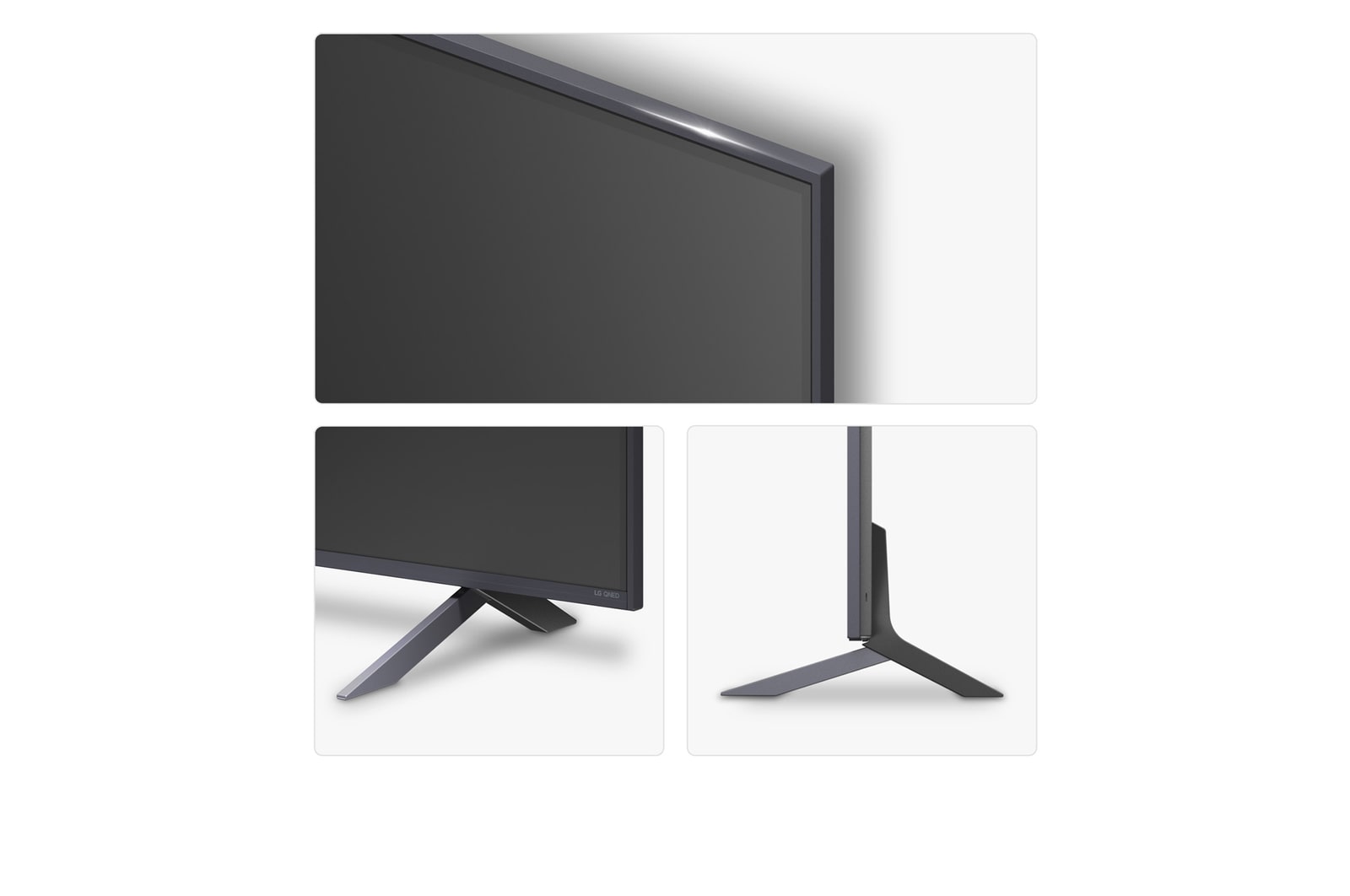 Left-facing side view of LG QNED80 TV 