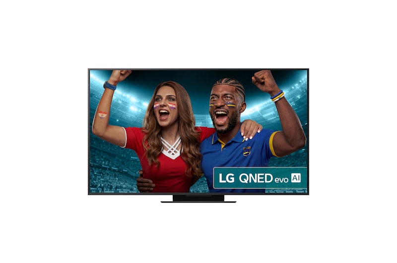 Front view of 65 Inch Class LG QNED evo AI QNED9MA Mini LED 4K Smart TV 2025 with True Wireless Video & Audio Transfer 65QNED9MA6B