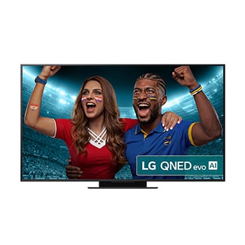Front view of 65 Inch Class LG QNED evo AI QNED9MA Mini LED 4K Smart TV 2025 with True Wireless Video & Audio Transfer 65QNED9MA6B