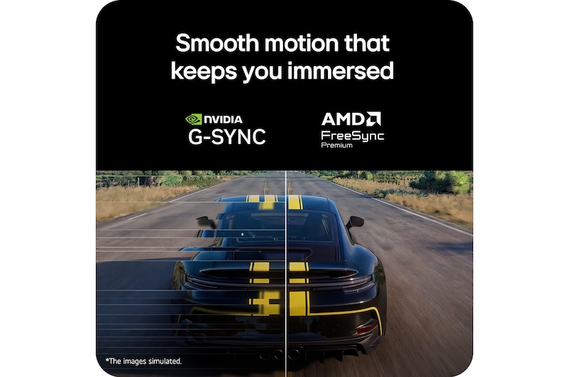 Split-screen comparison illustrating smoother motion and reduced screen tearing for more immersive gameplay
