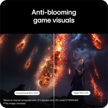 Split-screen comparison showing reduced blooming for clearer, more defined game visuals