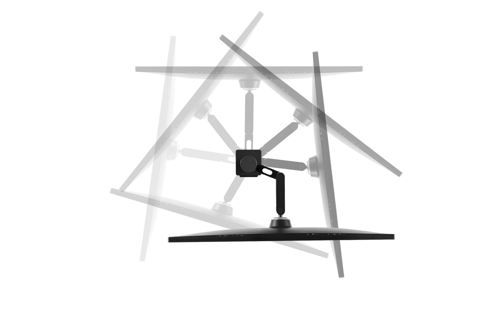 top view with monitor swiveled ± 280˚