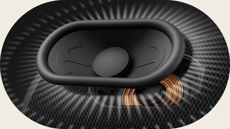 Close-up view of track type woofer.