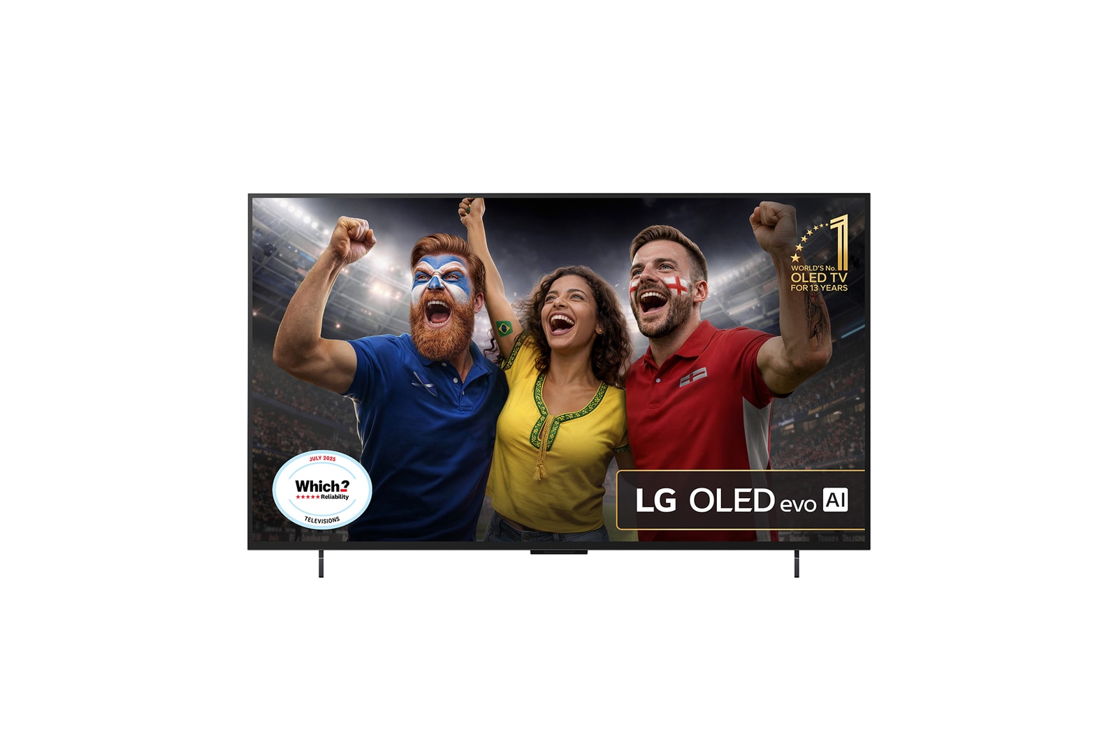 Front view of 42 inch LG OLED evo AI C5 4K Smart TV 2025 OLED42C54LA
