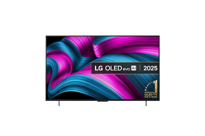 Front view of 42 inch LG OLED evo AI C5E 4K Smart TV 2025 OLED42C5ELB