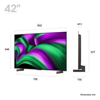 Slightly angled view of LG OLED evo AI C5 4K Smart TV.