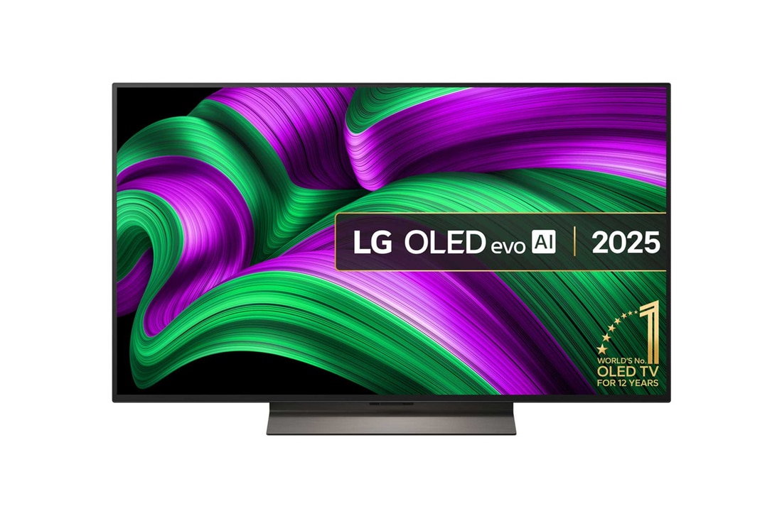 Front view of 55 inch LG OLED evo AI C5 4K Smart TV 2025