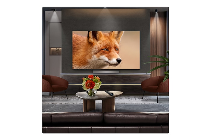 Campfire at night in the middle of nature. In the distance is a forest and lake. The evening sky is filled with stars. The whole scene is split in half. One side is darker and duller. The other half is remarkably brighter, showcasing the impressive brilliance from Brightness Booster. 