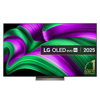 Front view of 77 inch LG OLED evo AI C5 4K Smart TV 2025