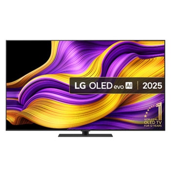 Front view of 65 inch LG OLED evo AI G5 4K Smart TV 2025 - Stand version OLED65G56LS