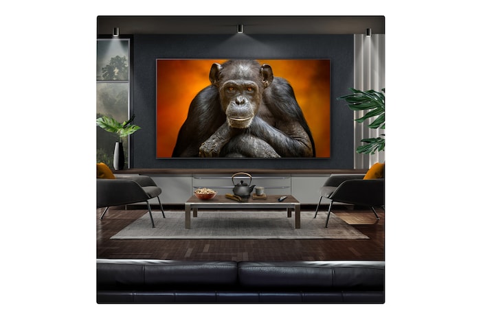 Campfire at night in the middle of nature. In the distance is a forest and lake. The evening sky is filled with stars. The whole scene is split in half. One side is darker and duller. The other half is remarkably brighter, showcasing the impressive brilliance from Brightness Booster.