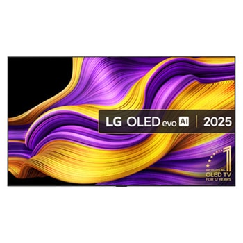 Front view of 77 inch LG OLED evo AI G5 4K Smart TV 2025 - Wall mount version OLED77G54LW
