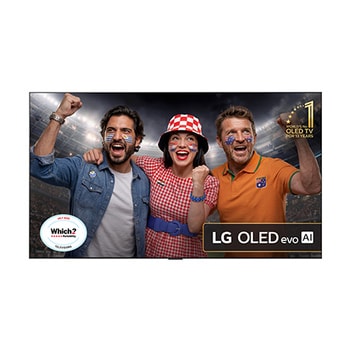 Front view of 77 inch LG OLED evo AI G5 4K Smart TV 2025 - Wall mount version OLED77G54LW