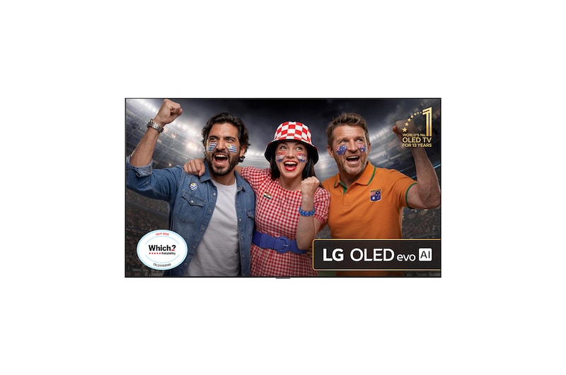 Front view of 83 inch LG OLED evo AI G5 4K Smart TV 2025 - Wall mount version OLED83G54LW