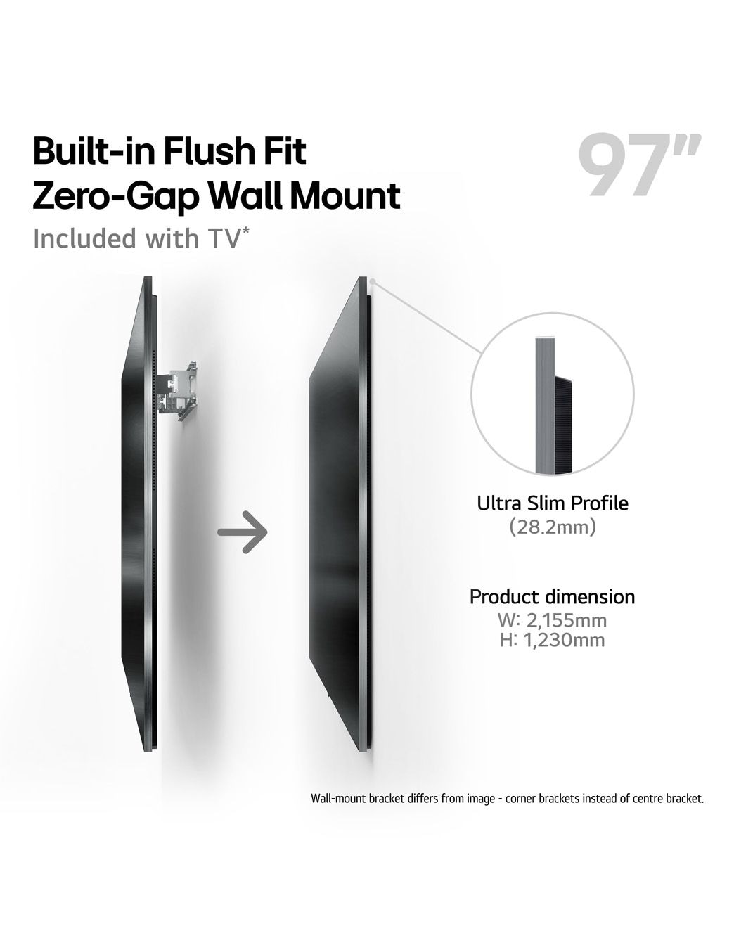 97 inch LG OLED evo AI G5 4k Smart TV - Wall mount version ...