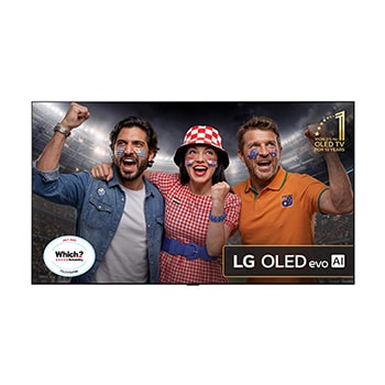Front view of 97 inch LG OLED evo AI G5 4K Smart TV 2025 - Wall mount version OLED97G54LW