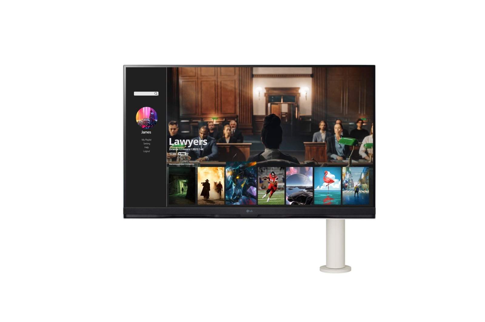 Front view of 32'' 4K UHD Smart Monitor with webOS and Ergo Stand (32SQ780S-W)