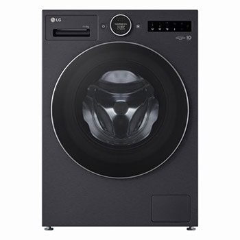 Front view of 11kg / 6kg AI-powered Heat Pump Washer Dryer Series 10, Black WHX9016TBC