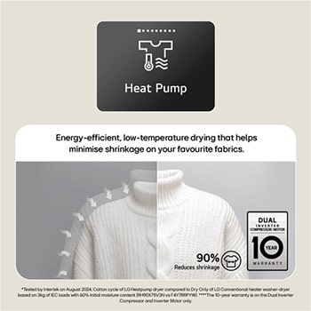 11kg / 6kg AI-powered Heat Pump Washer Dryer, Series 10, Black