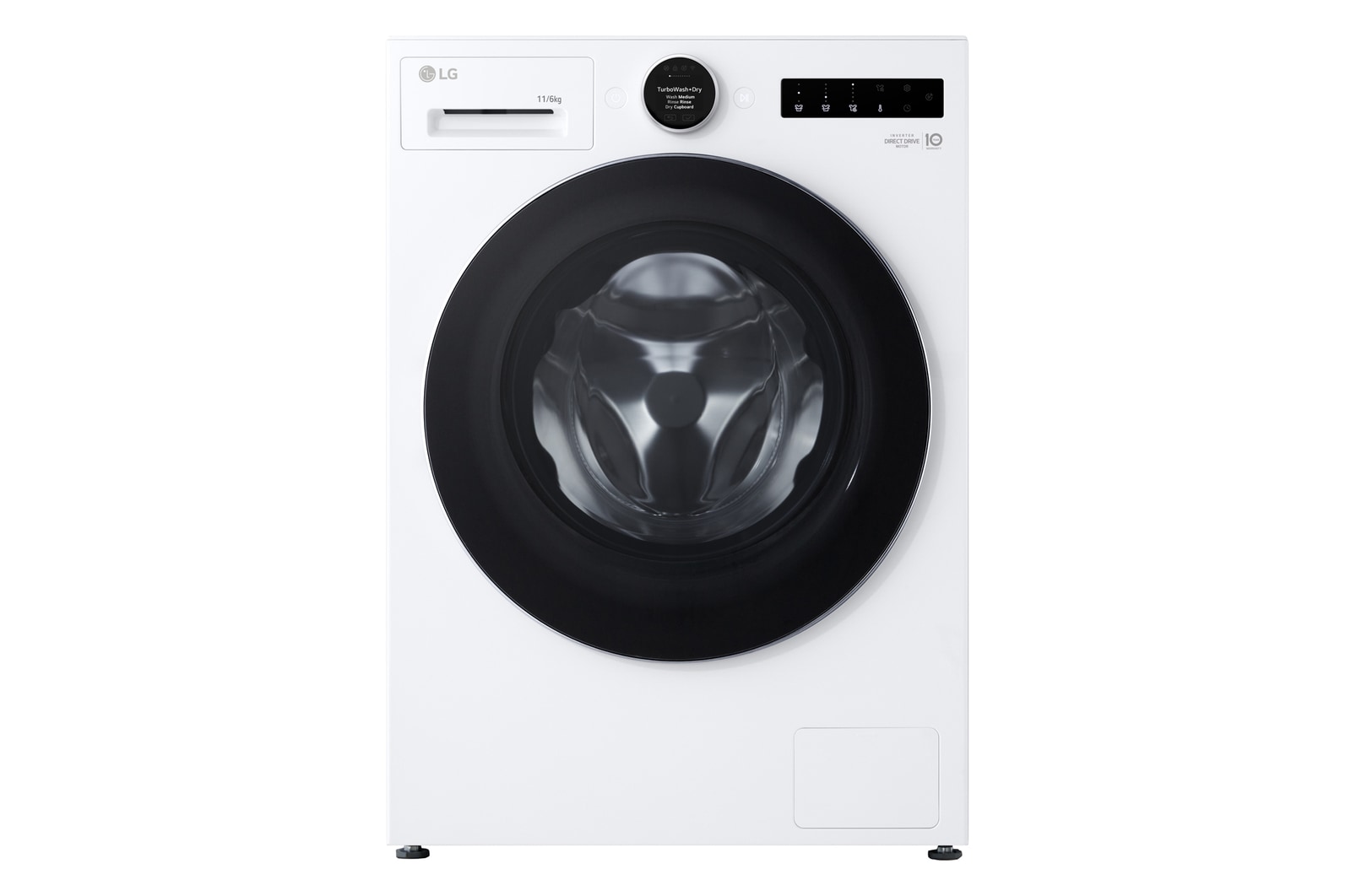 Front view of 11kg / 6kg AI-powered Heat Pump Washer Dryer, Series 10, White WHX9016TLC