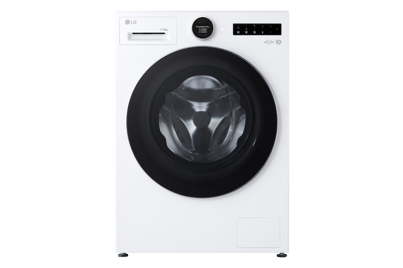 Front view of 11kg / 6kg AI-powered Heat Pump Washer Dryer, Series 10, White WHX9016TLC