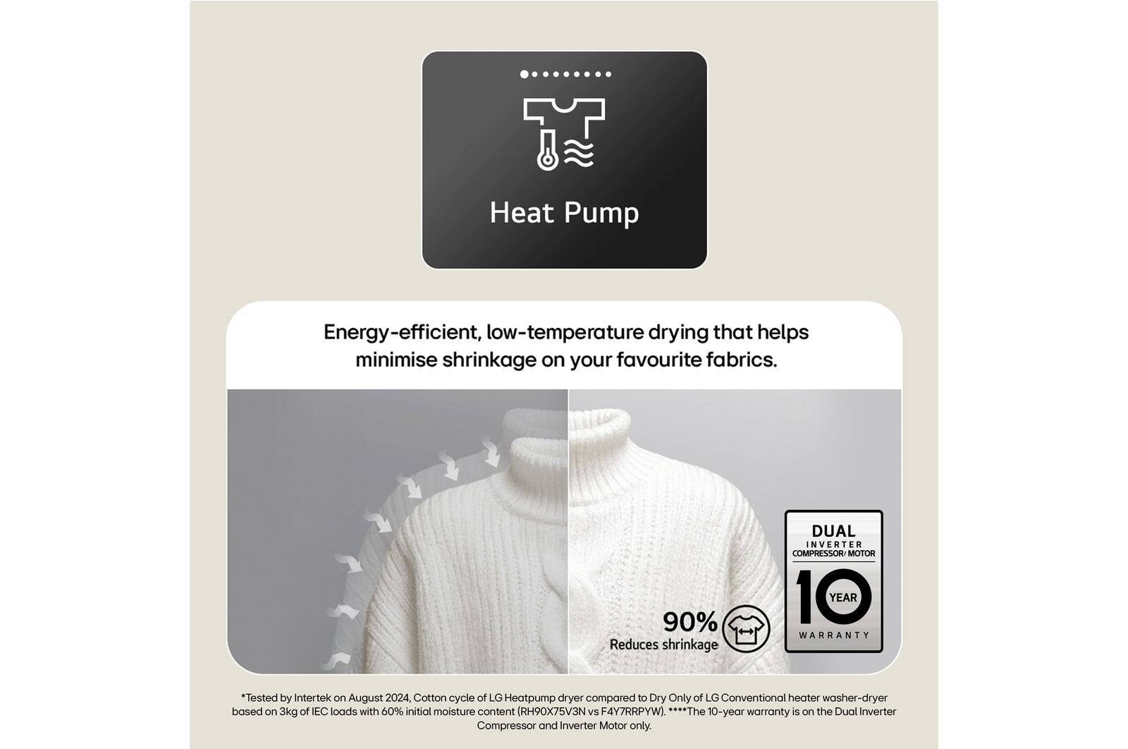11kg / 6kg AI-powered Heat Pump Washer Dryer, Series 10, White