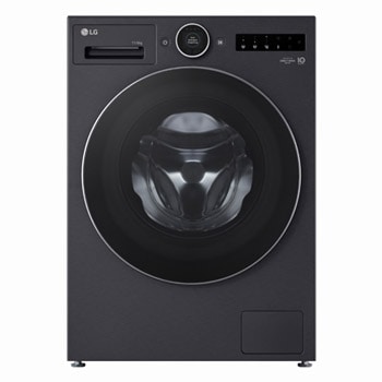 Front view of 11kg / 6kg AI-powered Heat Pump Washer Dryer, Series 10, Black WHX9516TBC