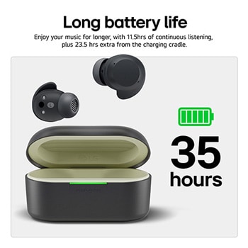 cradle front view with earbuds inside