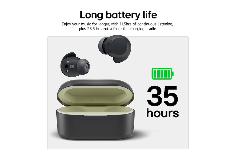 cradle front view with earbuds inside