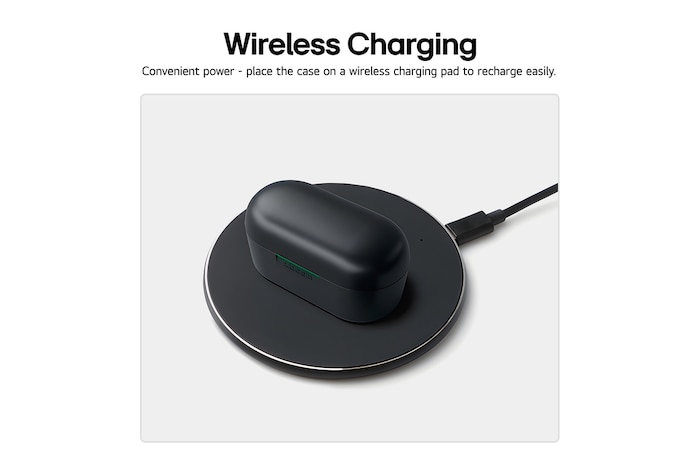 cradle front view with earbuds inside