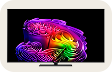 This is the front view of the LG OLED G6 TV.