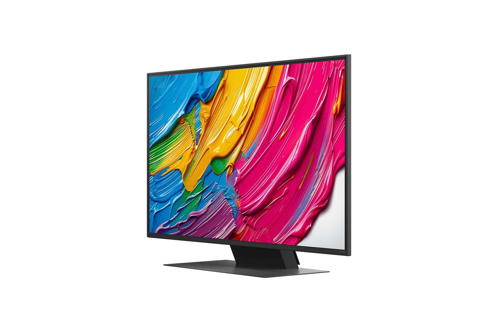 Left-facing side view of LG QNED80 TV 