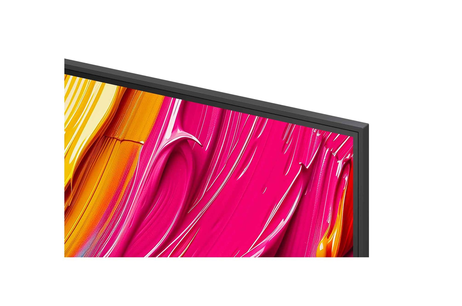 Splashes of paint burst from the floor up in diverse colors. Intertrek certification for 100% Color Volume to DCI-P3. The title talks about LG’s new and unique wide color gamut technology that allows you to see vivid color on your screen.