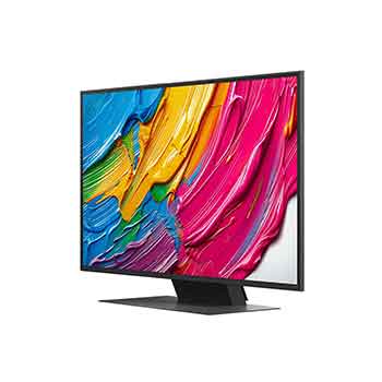 Left-facing side view of LG QNED80 TV 
