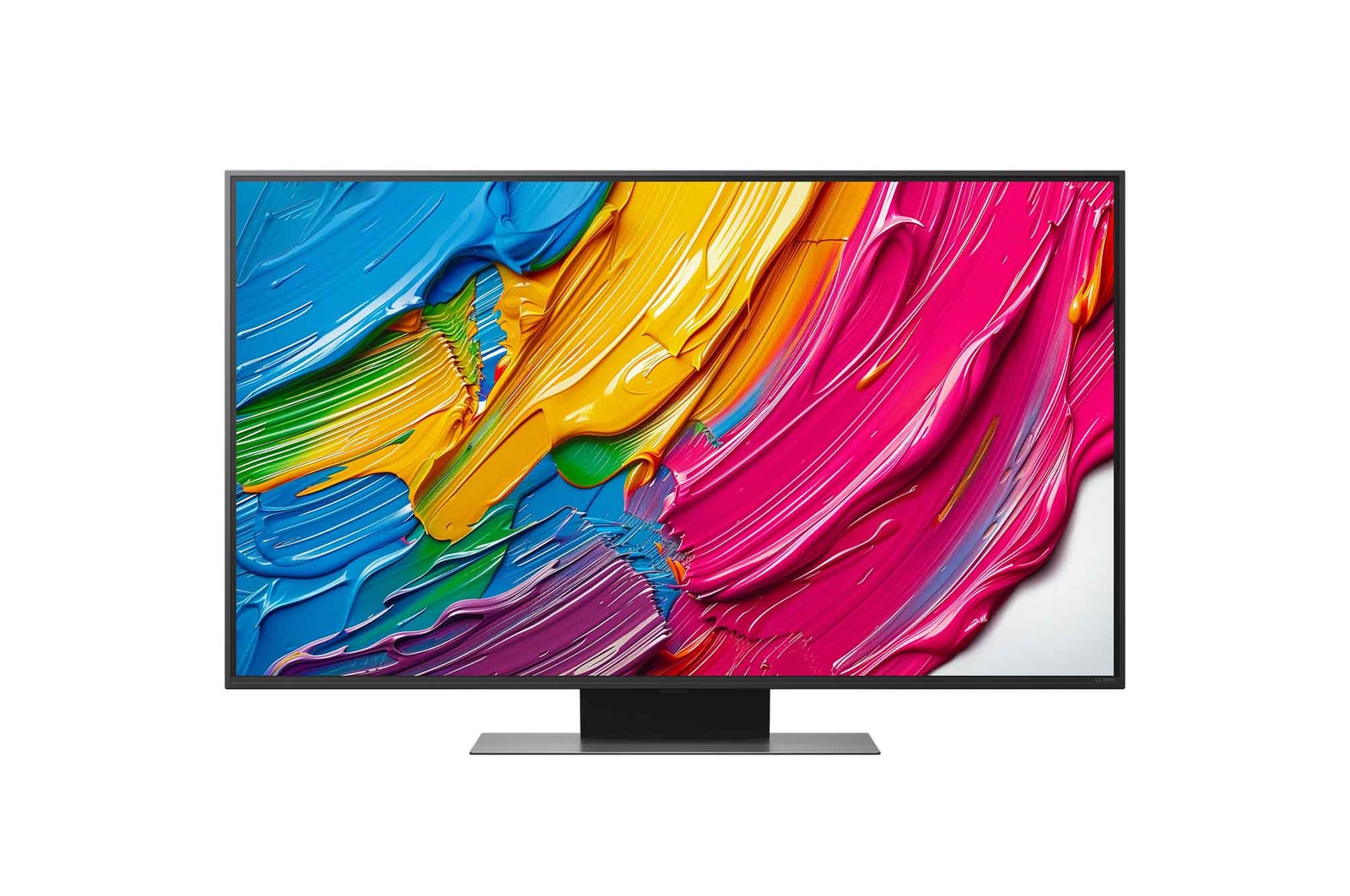 Front view of LG QNED80 TV