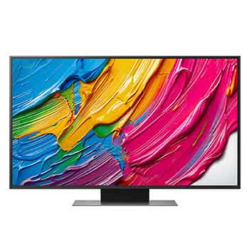 Front view of LG QNED80 TV