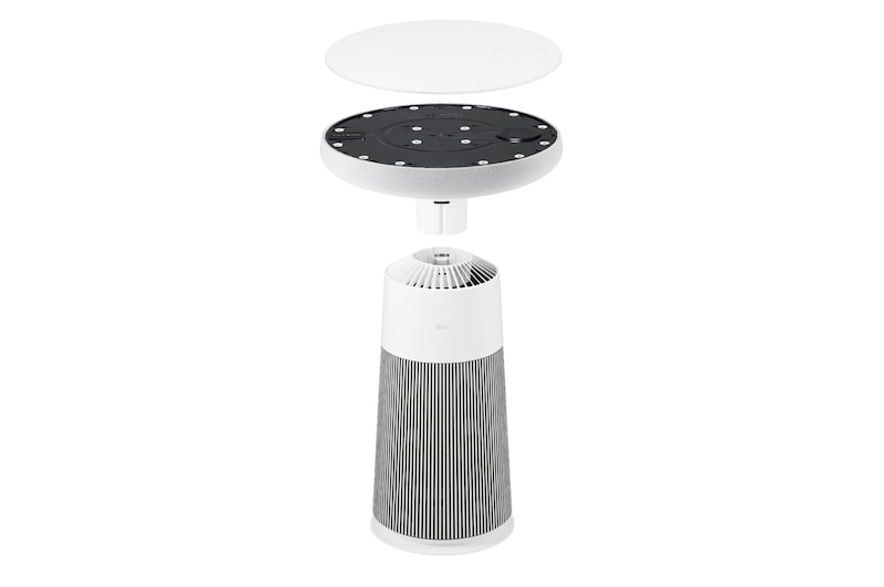 Hình ảnh chi tiết của LG PuriCare™ Aerospeaker có tấm ốp tròn phía trên tách rời